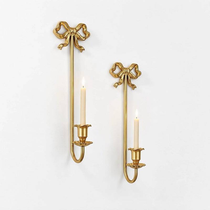Candle Zero - Vintage Iron Bow Wall Candle Sconce,