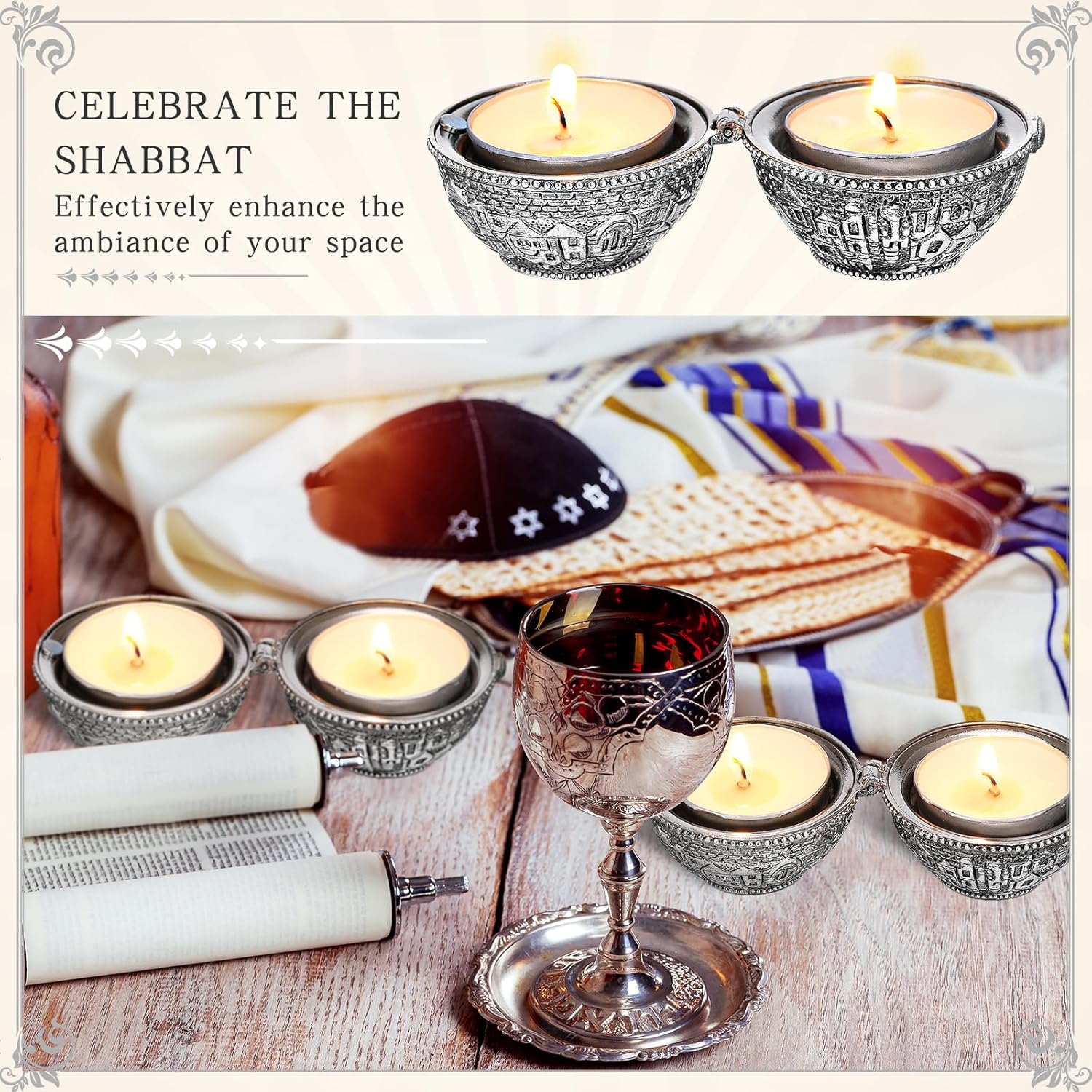 Jewish Shabbat Metal Travel Ca - огляд і ціна Candle Zero